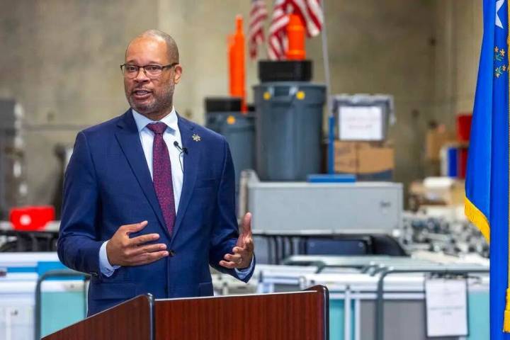 Nevada Attorney General Aaron Ford in North Las Vegas in 2024. (L.E. Baskow/Las Vegas Review-Jo ...