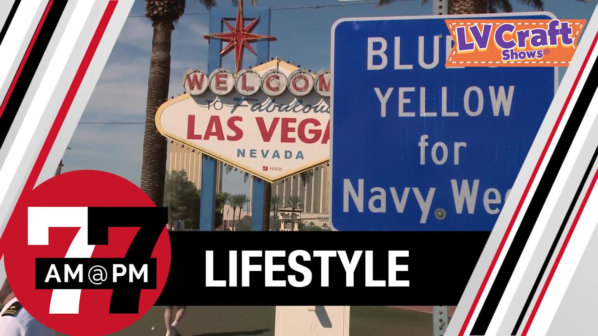 Las Vegas sign turns blue and yellow